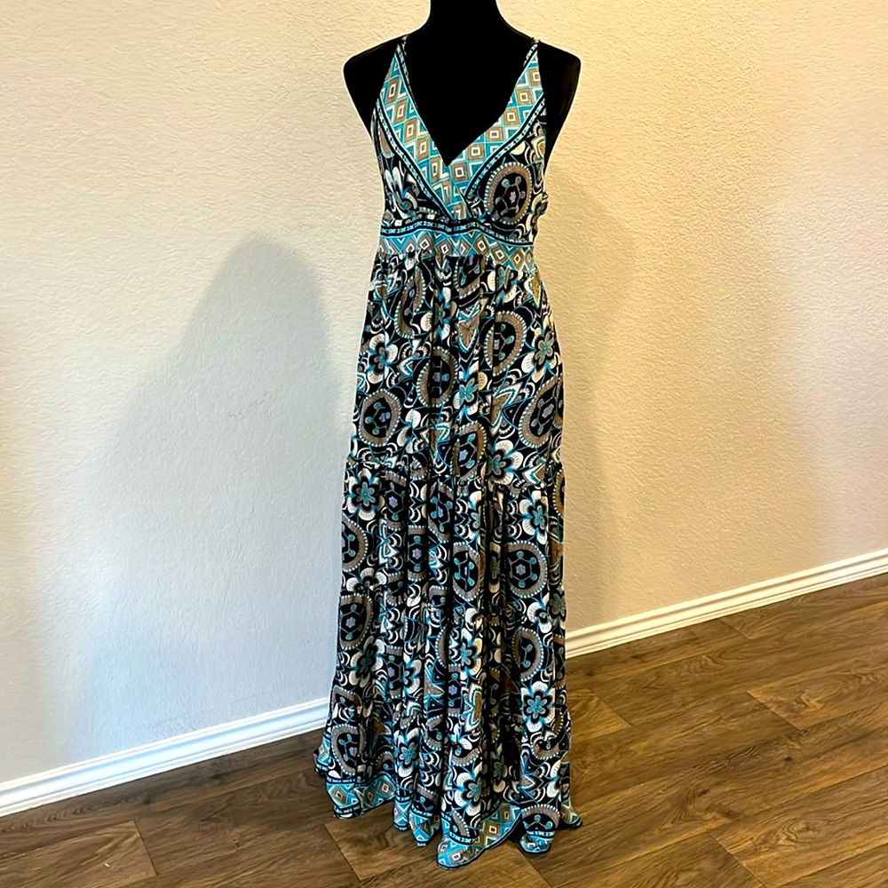Beautiful Bohemian style Maxi Dress with adjustable straps and tie back